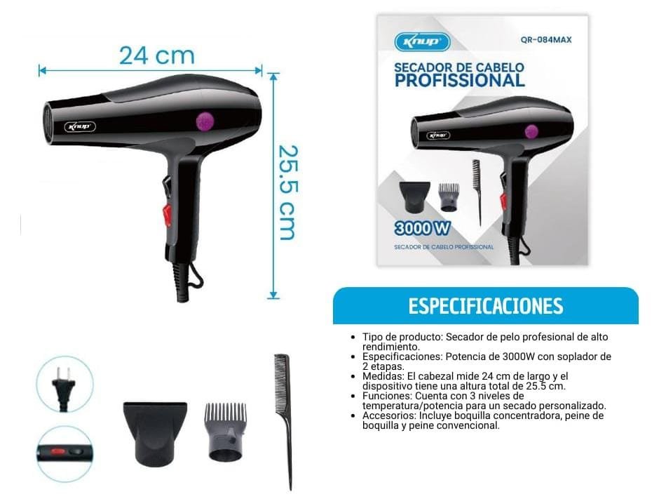 secadora de pelo qr084max