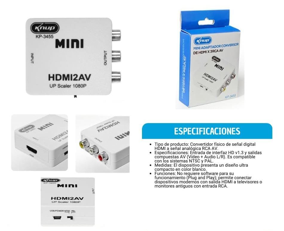 conversor de hdmi a rca kp3455