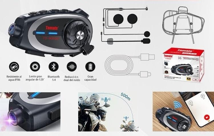 audifono casco moto intercomunicador tom292bt