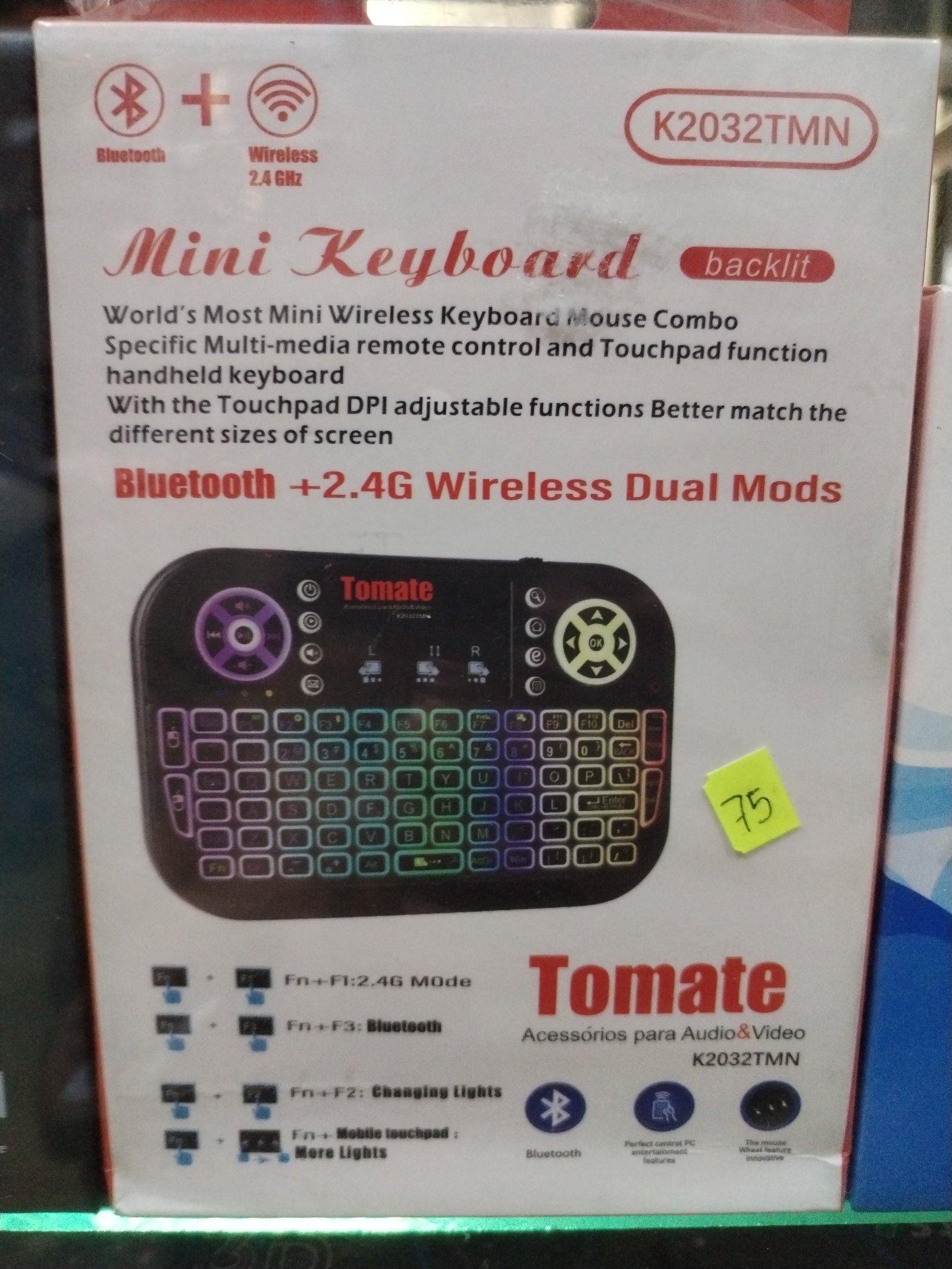 mini teclado tomate bluetoth Wifi k2032tmn