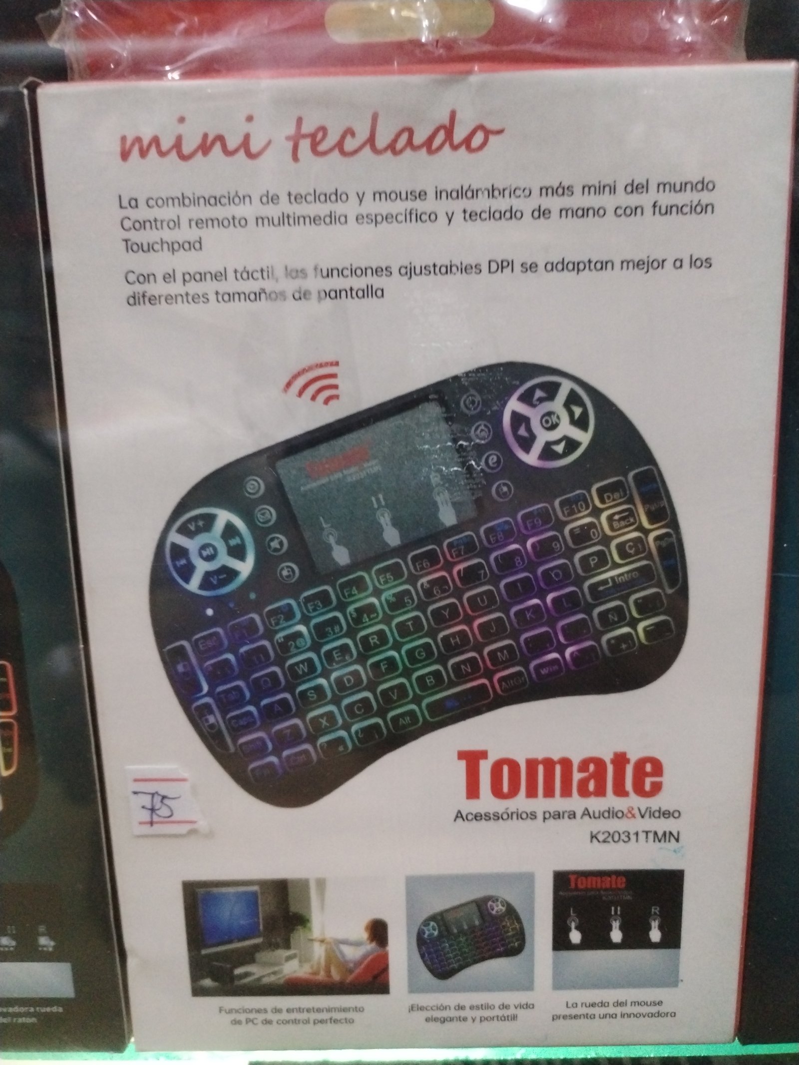 mini teclado tomate inalambrico k2031tmn