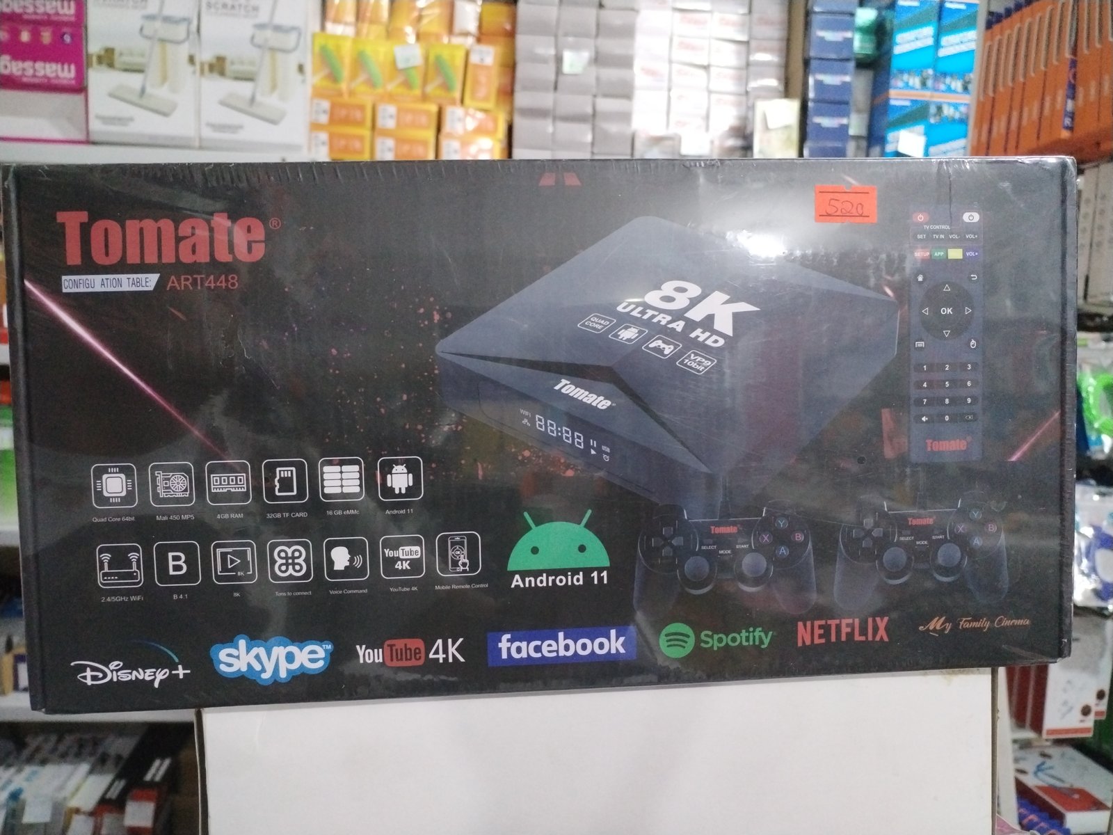 Tv box tomate con juegos 2 mandos art448