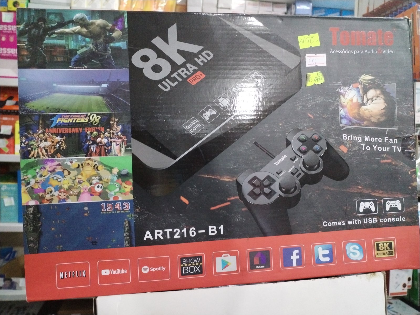 tv box tomate con juegos con 2 mandos art216b1