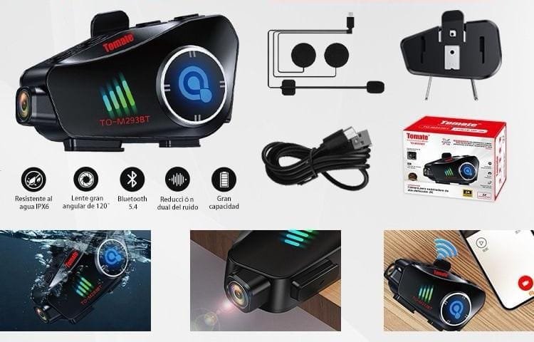 audifono casco para moto intercomunicador tm293bt