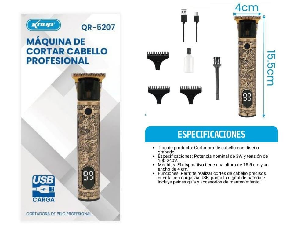corta pelo recargable qr5207
