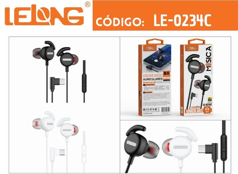 audifonos con cable tipo c le0234c