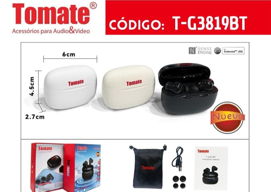 audifonos inalambricos tomate t3819bt tipo airpods
