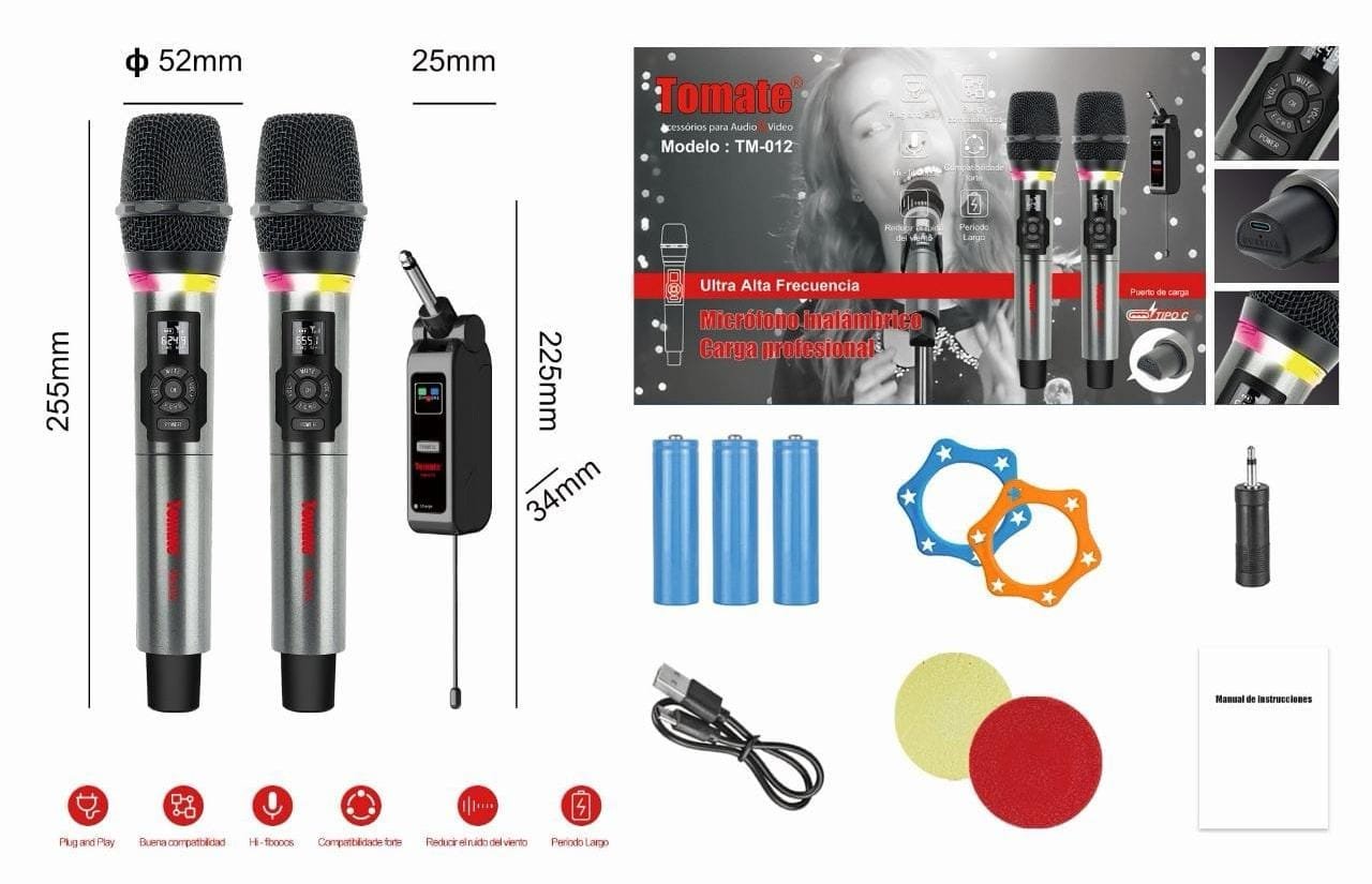 microfono inalambrico doble tm012