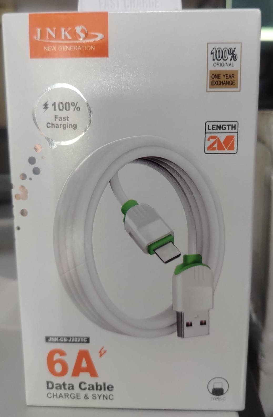 cable usb tipo c de 2 metros Jnkcbj202tc