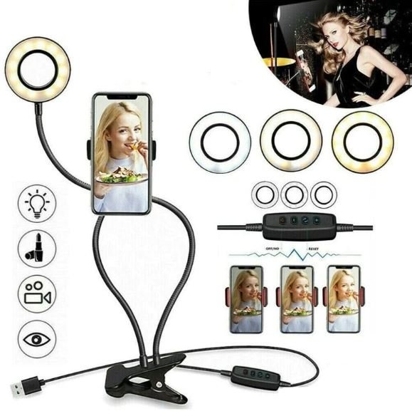 garra con aro de luz led metalica plsled