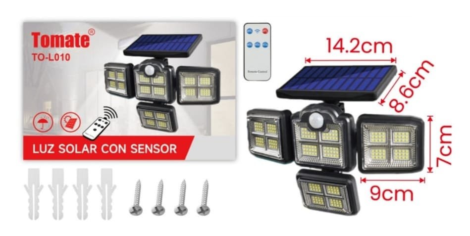 luz solar con sensor tomate tol010