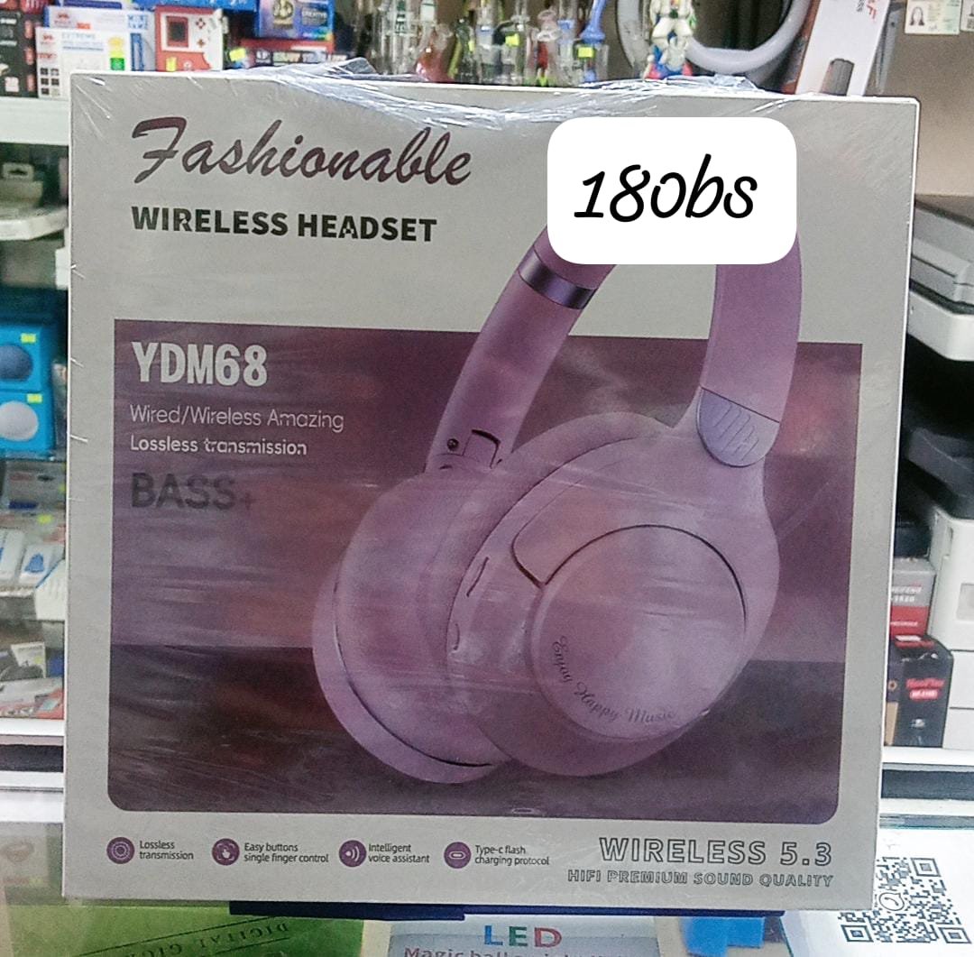 ydm68 audifono casco lila y negro