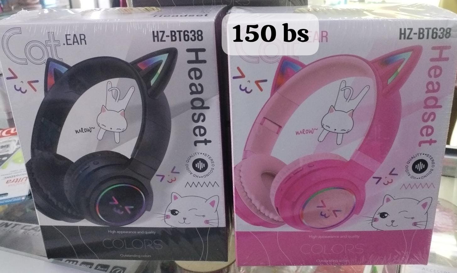 hz-bt638 cat hear audifonos cascos gatitos solo rosado hzbt638