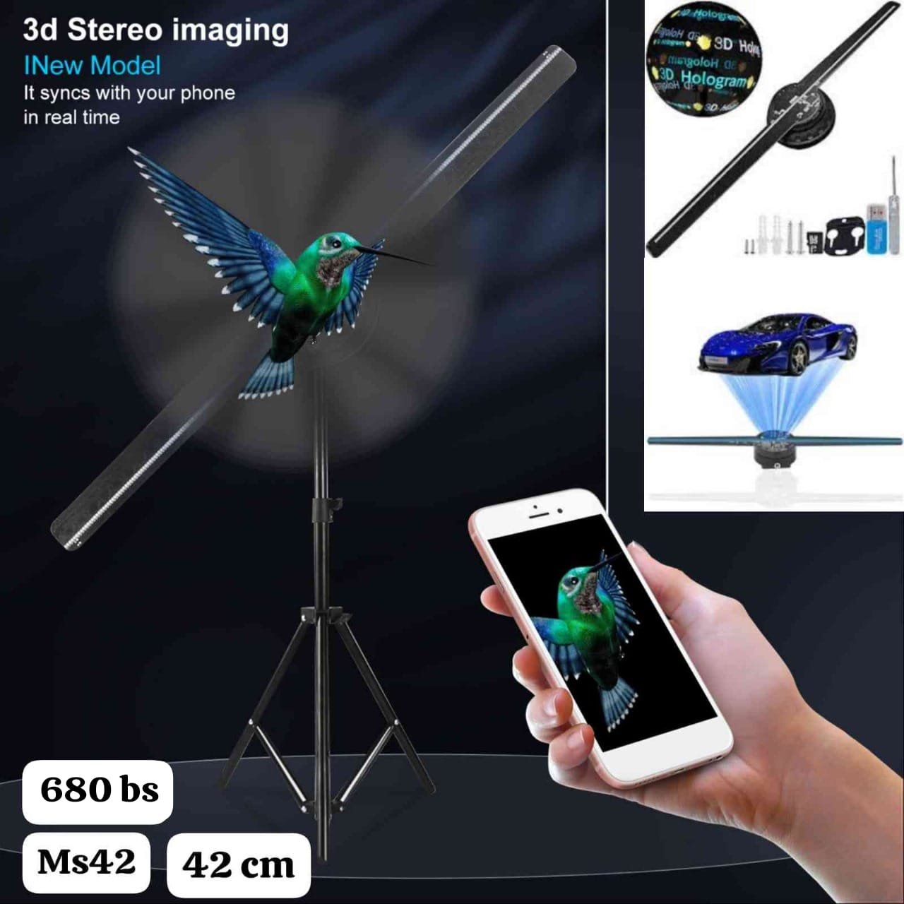 ms42 luces de holograma 3d calipso ms 42 cm