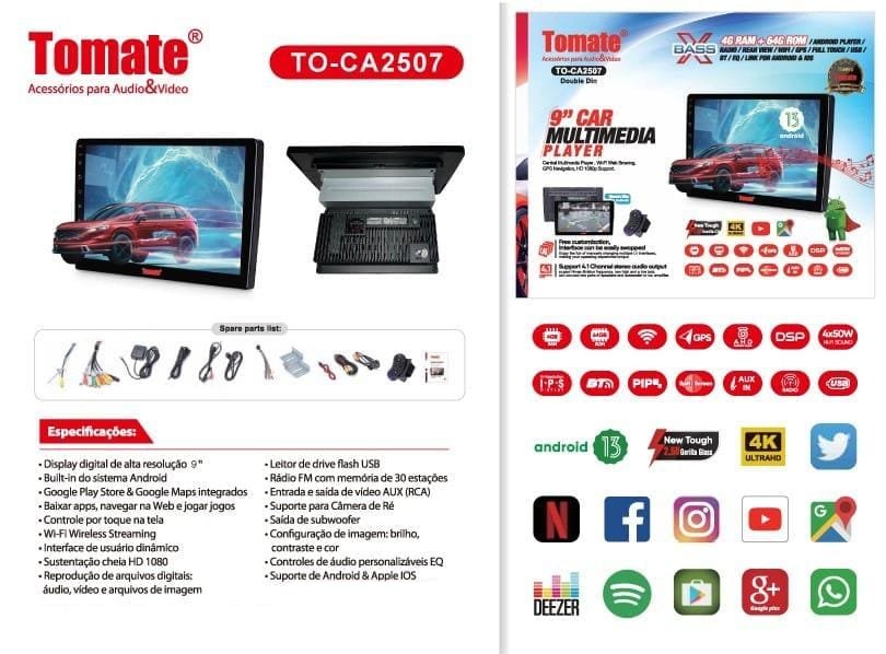 Car multimedia playera 9 pulgadas toca2507