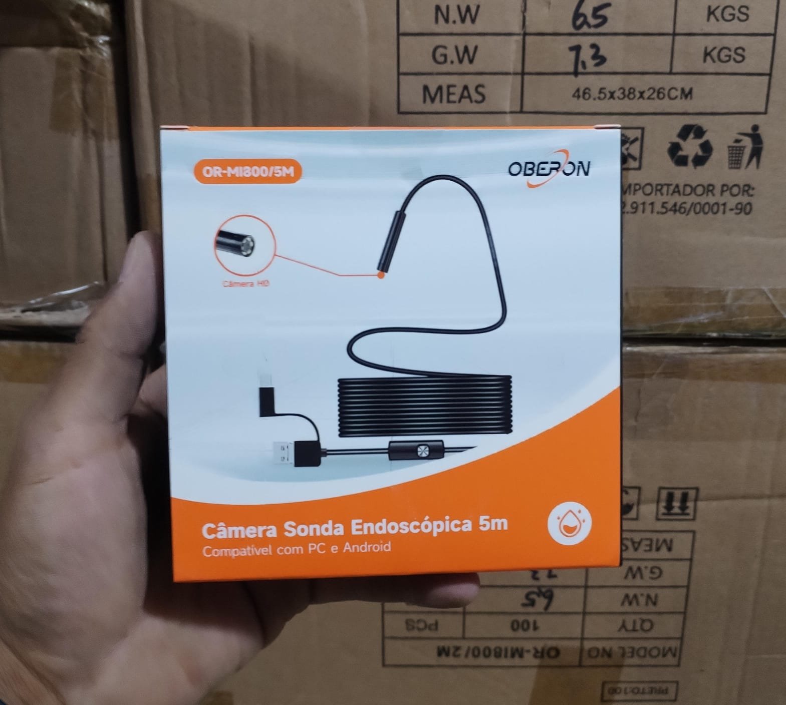 or-mi800/5m camara endoscopica de 5 metros ormi8005m