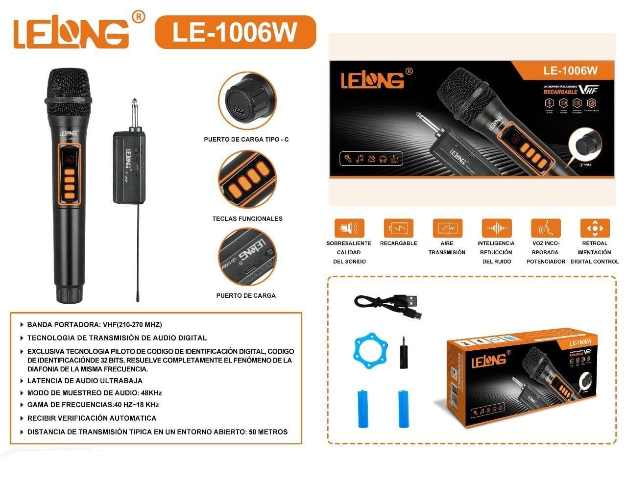Micrófono Inalambrico lelong le1006w