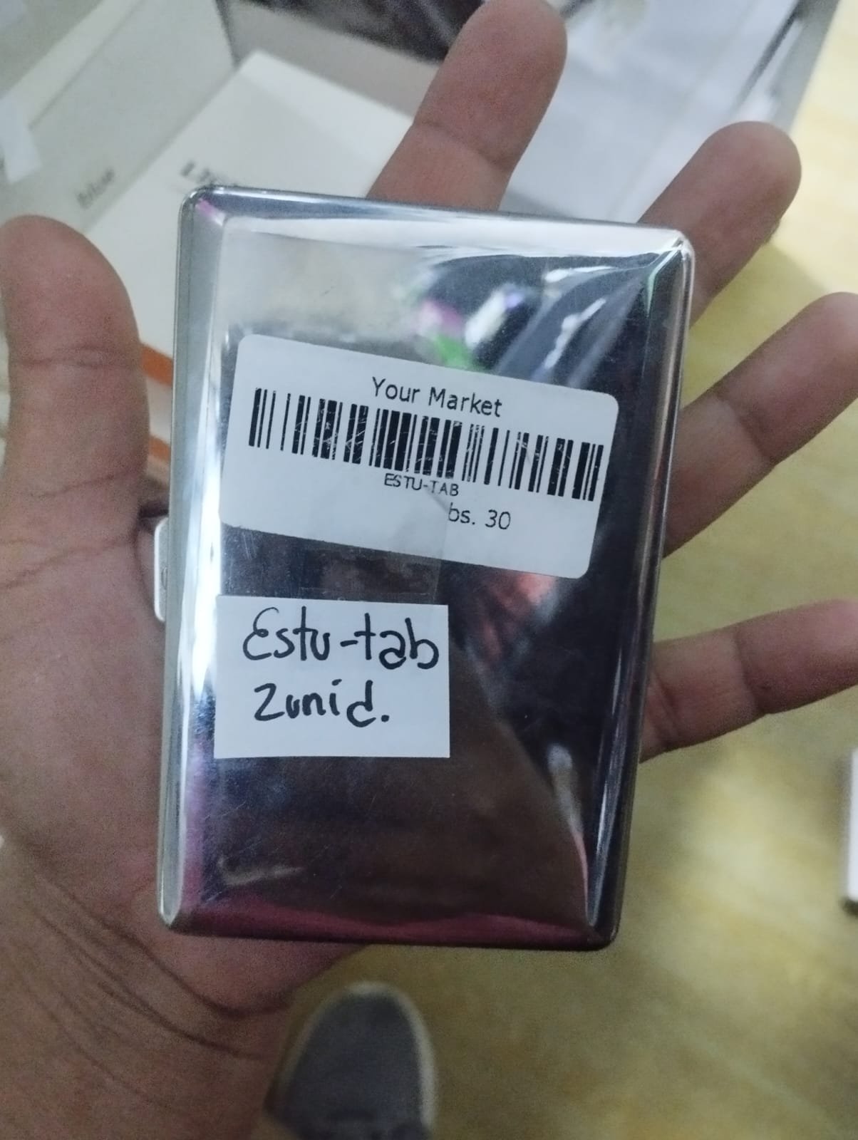 estu-tab estuche de cigarro de aluminio ambos lados