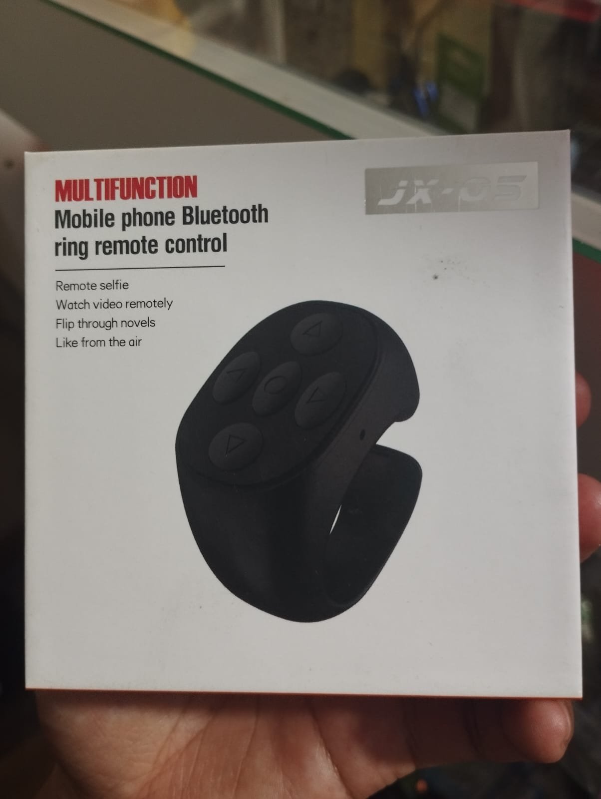 jx05 mobile phone bluetooth ring remote control multifuntion / anillo control tiktok