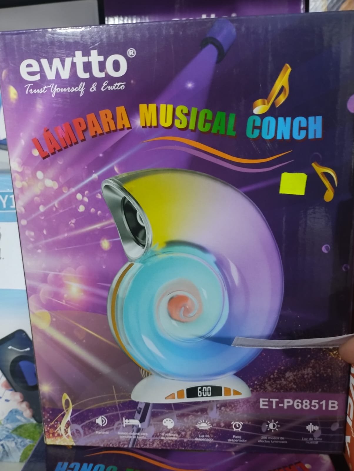 etp6851b lampara musica rgb caracol etp6851