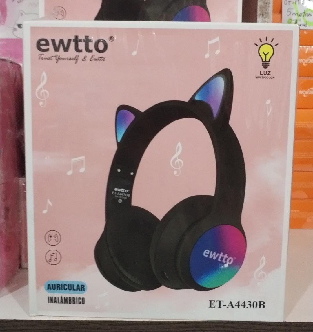 et-a4430b audifono rosado con orejas de gato ewtto eta4430b
