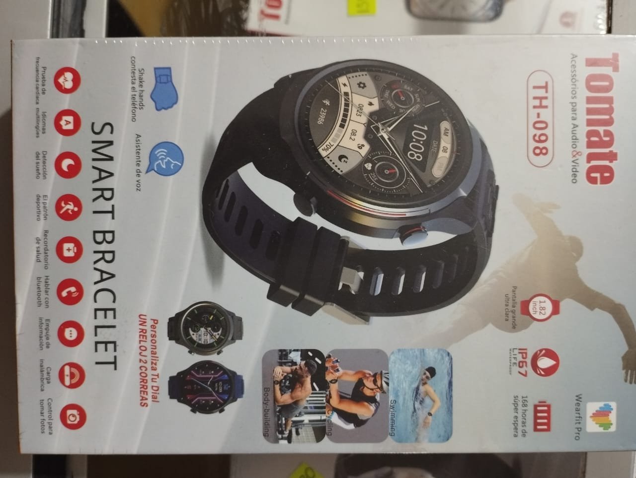 th098 reloj smart watch redondo tomate th098
