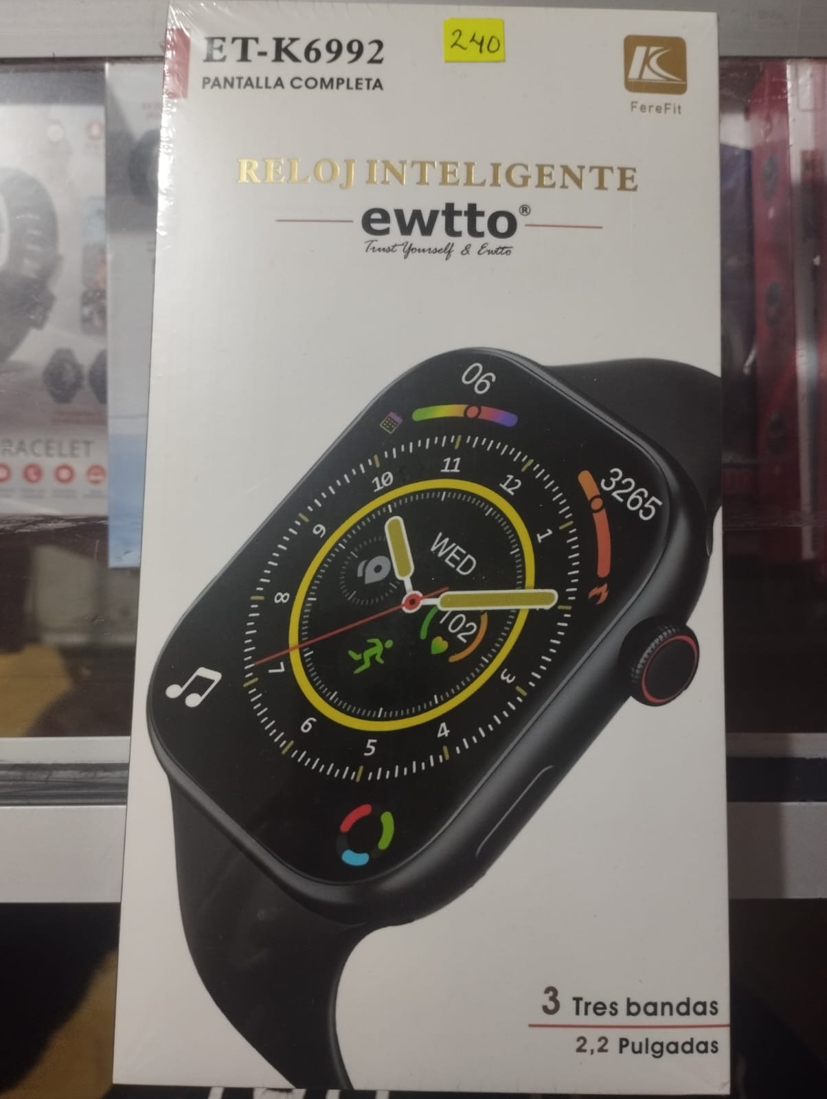 etk6992 smart watch ewtto con 3 manillas