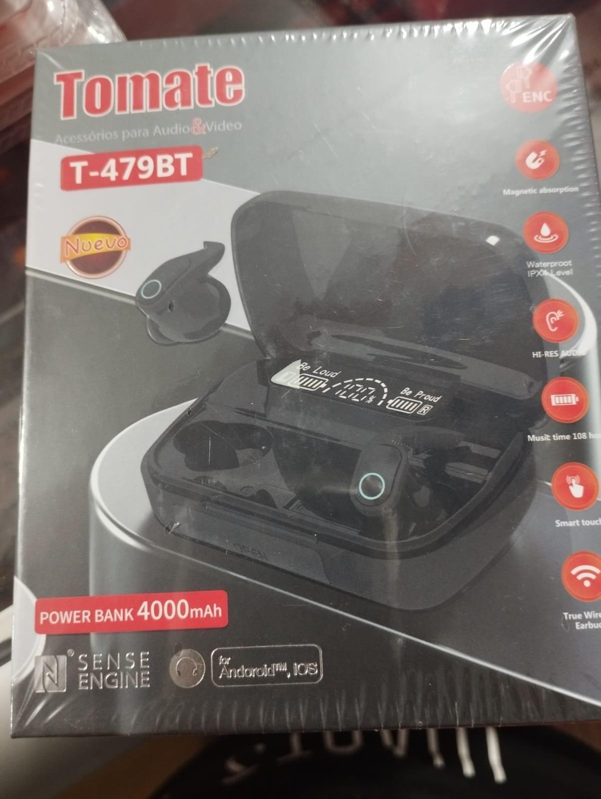 t479bt audifono inalambrico tomate power bank 4000 mah