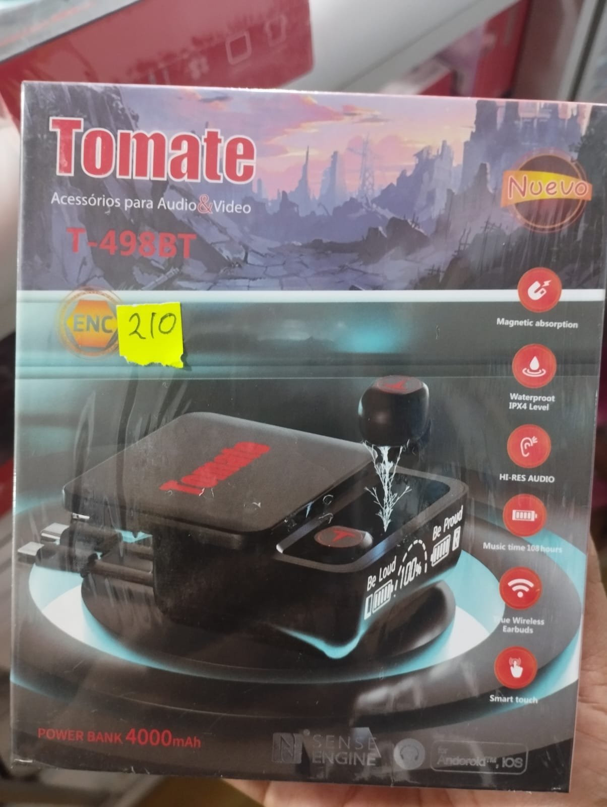 t498bt audífonos inalámbricos tomate 