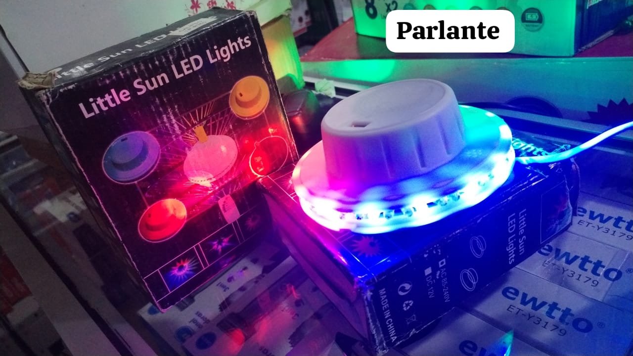 luces led rgb con parlante redondo lpr365