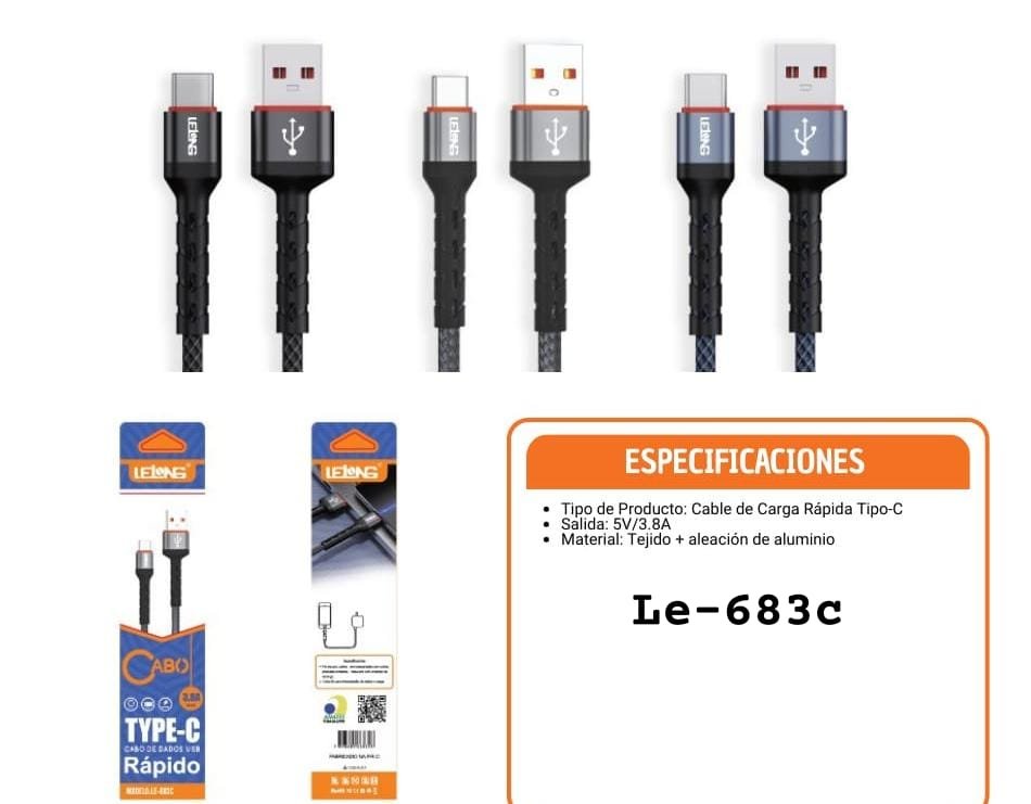 Cable USB tipo c le683c