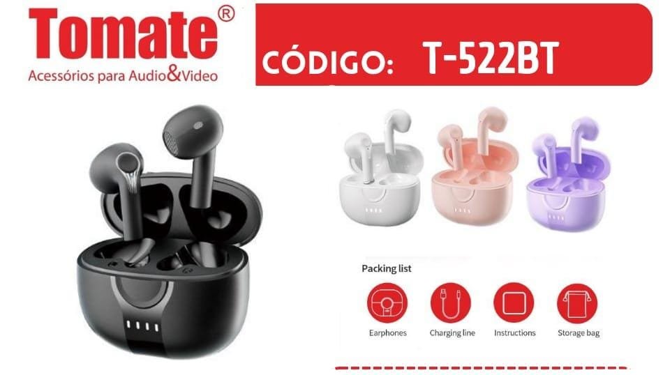 audifonos inalambricos tomate colores t522bt