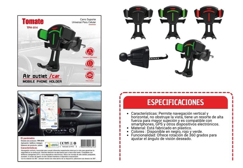 soporte para rendijas de aire  soporte de auto para rendijas de aire horizontal y vertical