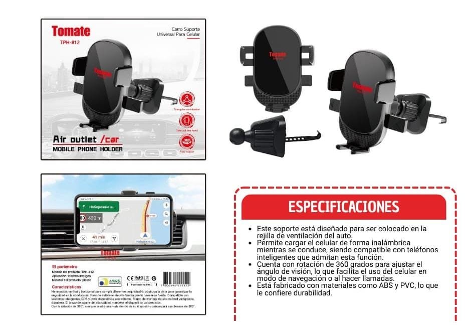 soporte de  auto para rendija
