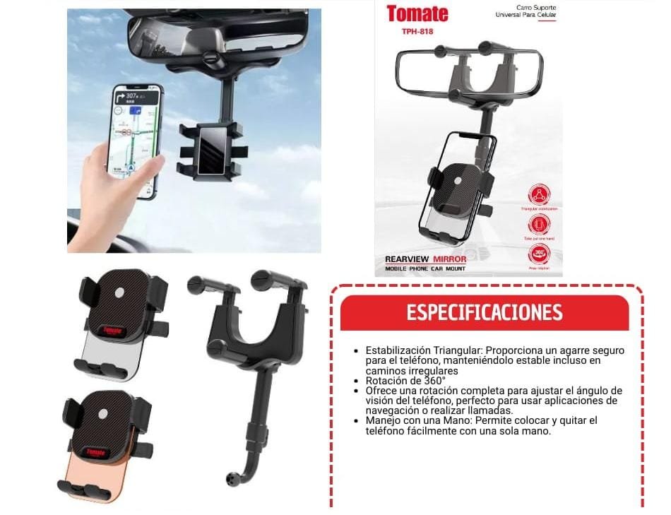 soporte para auto retrovisor tph818