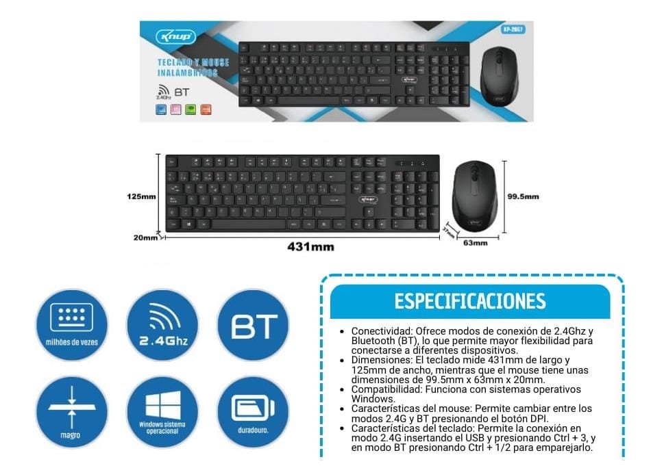 teclado con mouse kp2067