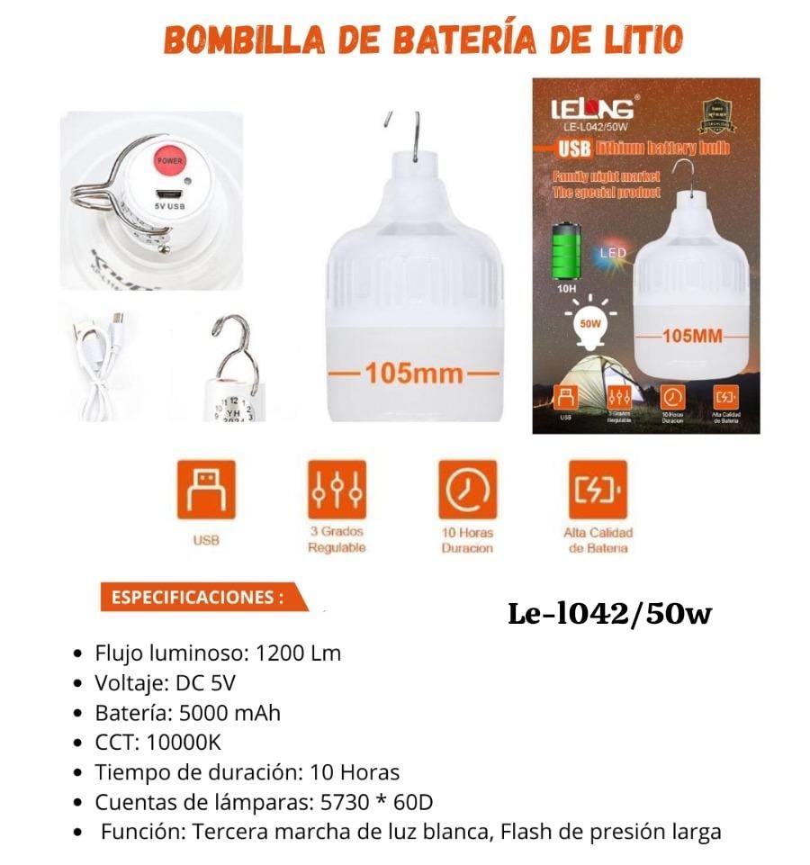 foco recargable lel04250w