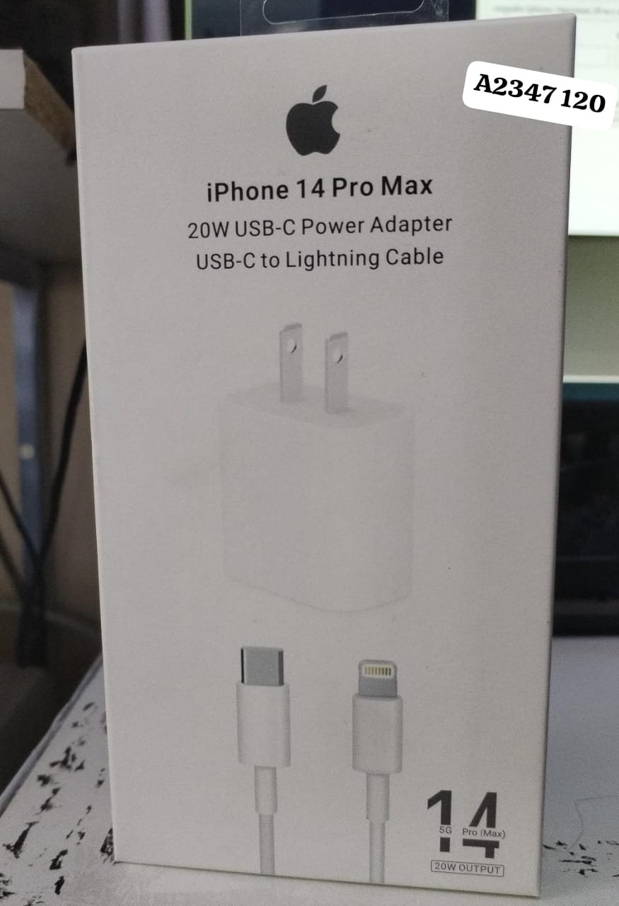 cargador iphone 14promax 20 w c a l a2347120