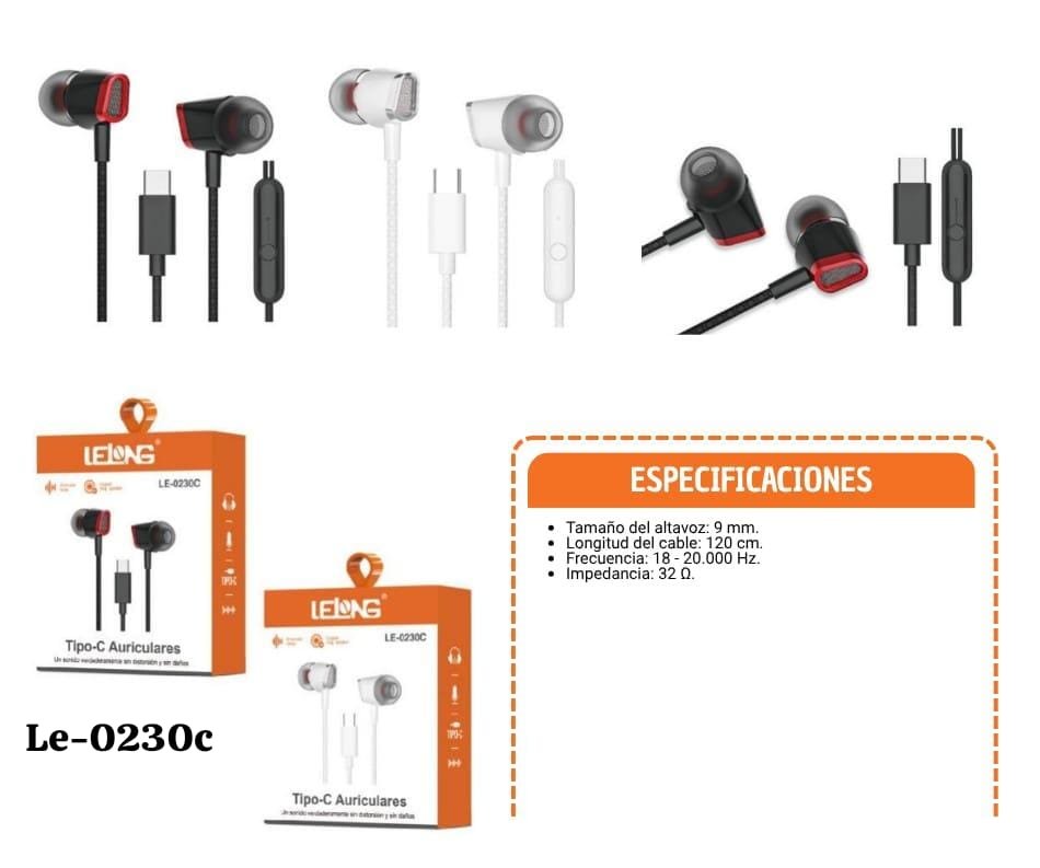 audifonos tipo c le0230c