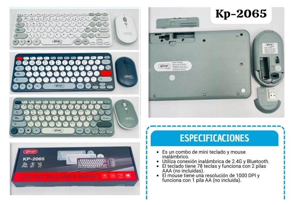 kp2065 teclado con mouse teclas redondas kp 2065