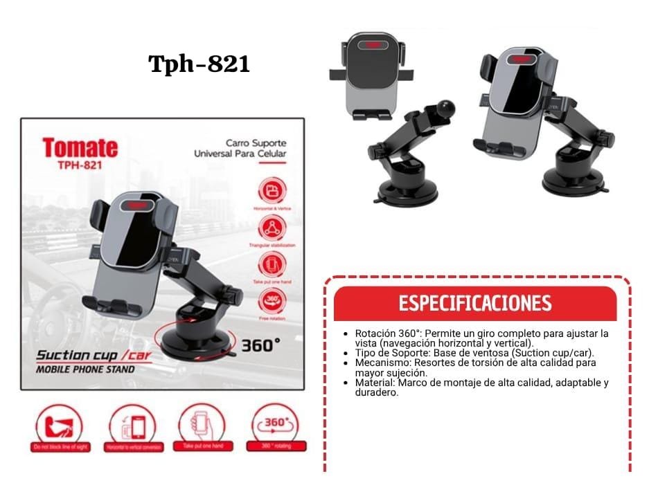 soporte para auto ventosa tph821