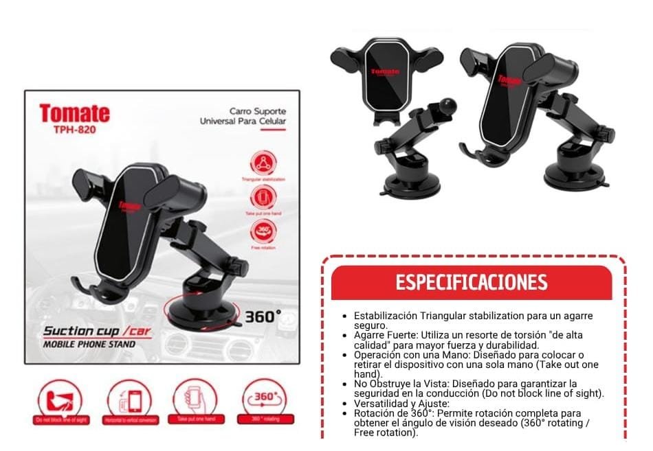 soporte de auto ventosa tph820