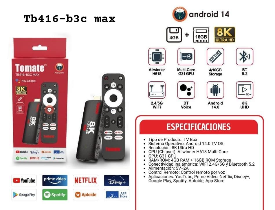 Tomate tv stick tb416b3cmax