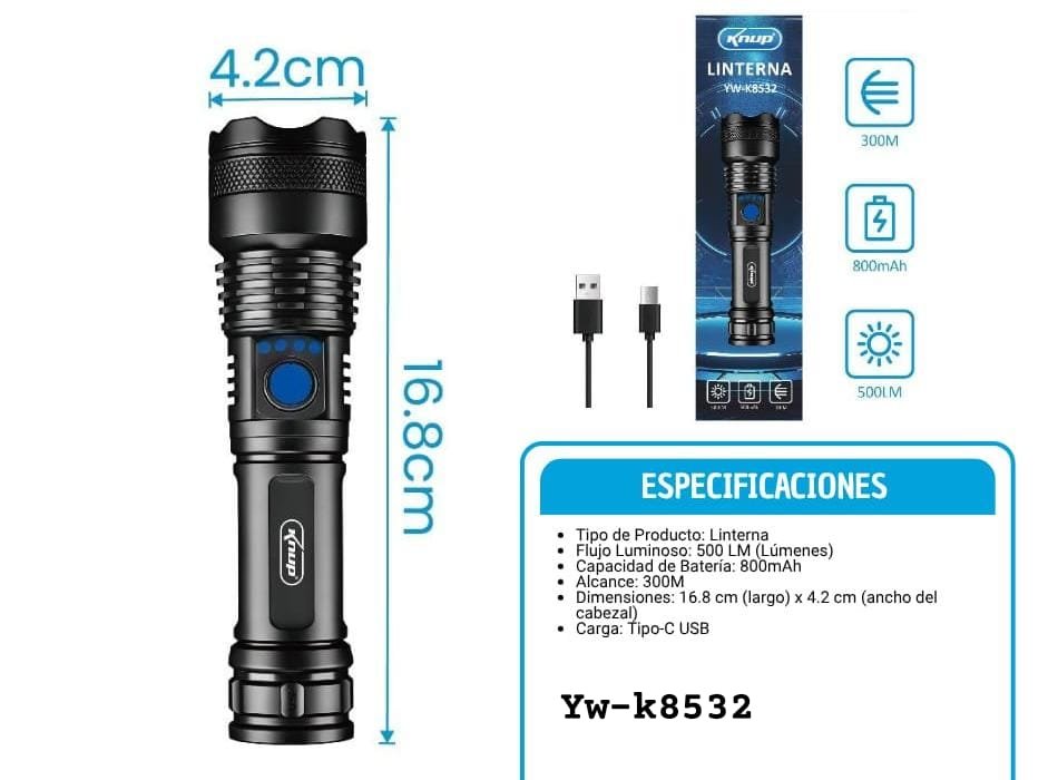 linterna recargable ywk8532