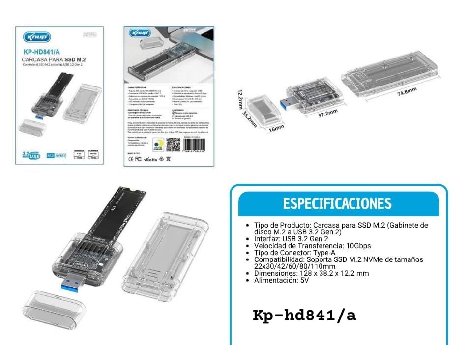 carcasa para ssd m2 kphd841a