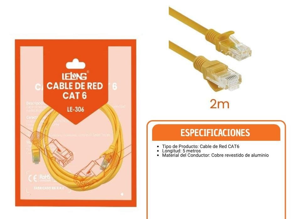 cable de red 2 metros le3062m