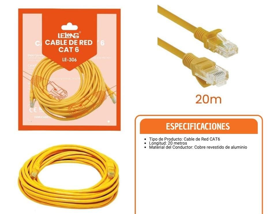 cable de red 20 metros le30620m