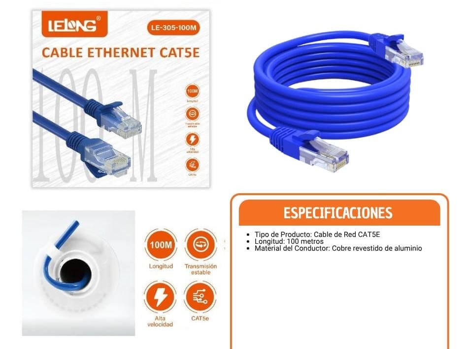 cable de red 100 metros le305100m