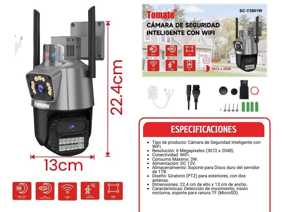 scy3001w camara de seguridad inteligente sc-y3001w