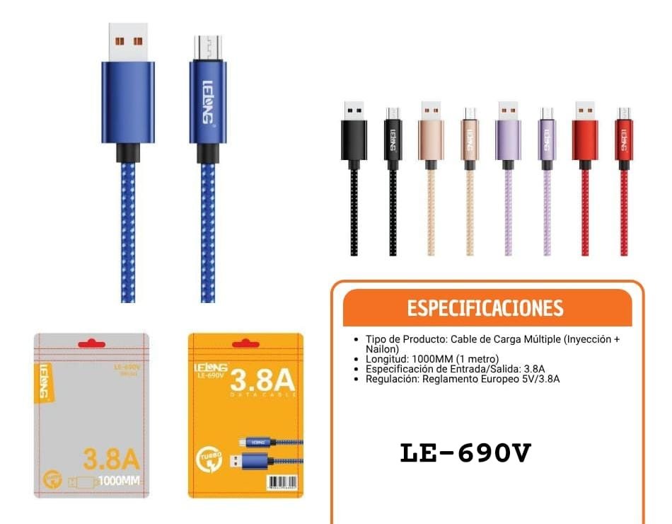 cable usb v8 bolsa le690v